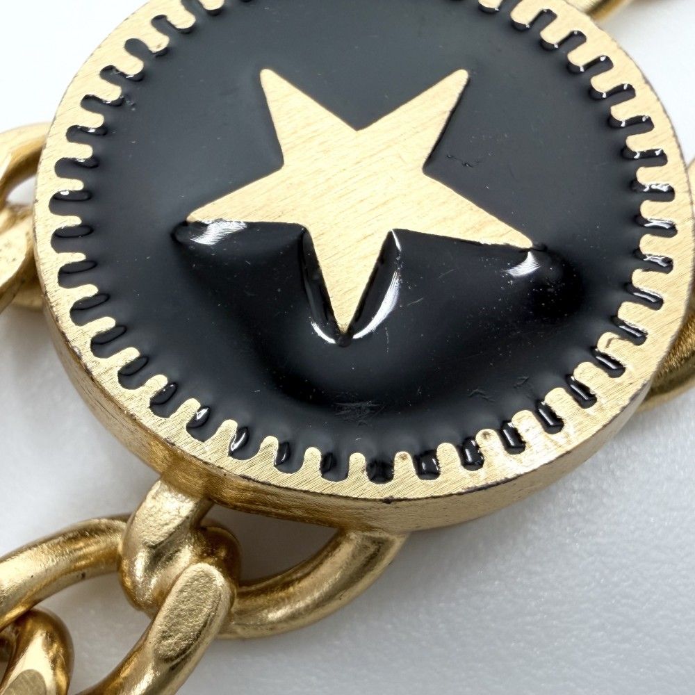 Chanel Bracelet Chain CC Logo Heart Star Black Gold — view 5