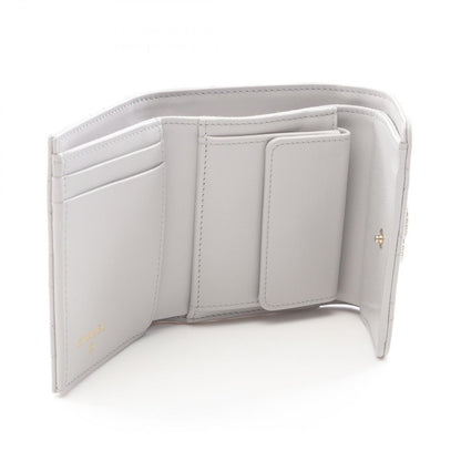 Chanel Trifold Wallet Quilted Pearl Gray Caviar Leather — view 3