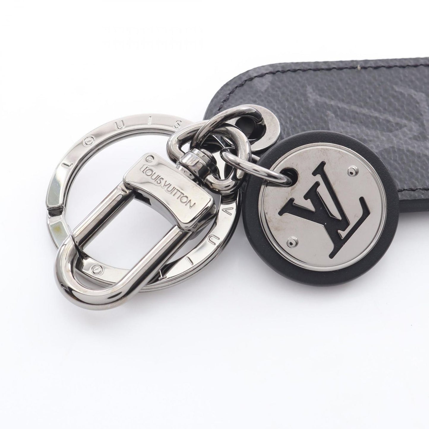 Louis Vuitton Key Holder Porte Cles Tab Travel Tag Monogram Eclipse Black — view 5