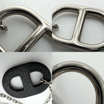 Hermes Necklace Star O'maillon Chaine D'ancre Pendant Leather Silver Black — view 7