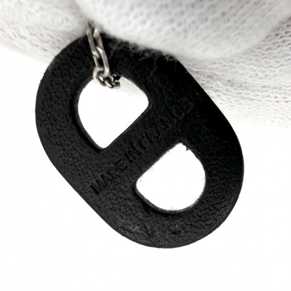 Hermes Necklace Star O'maillon Chaine D'ancre Pendant Leather Silver Black — view 5