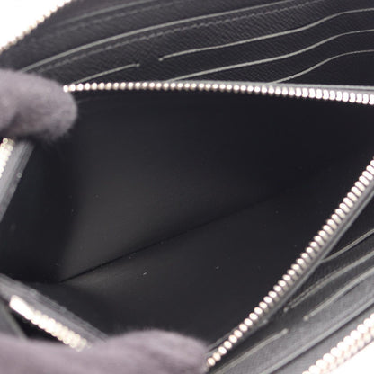 Louis Vuitton Round Wallet Zippy Horizontal Taiga Noir Leather — view 5