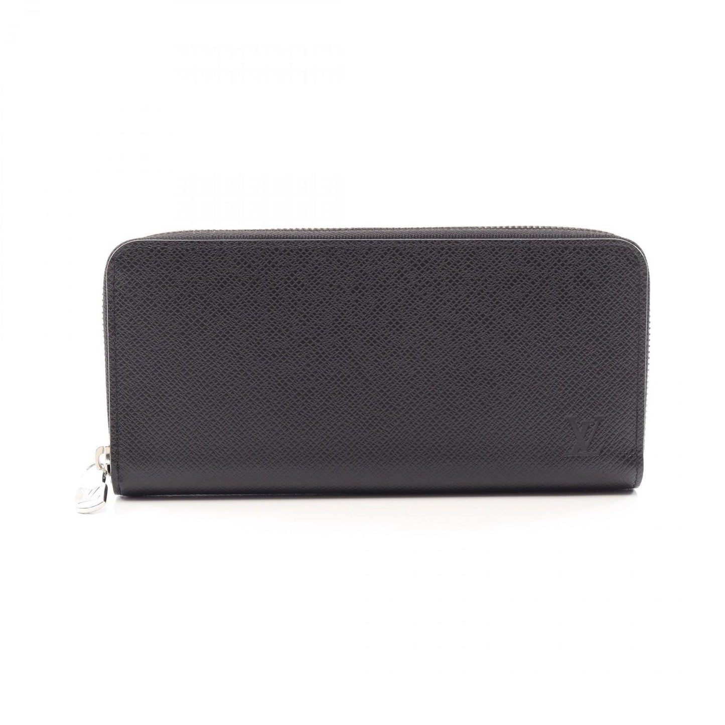 Louis Vuitton Round Wallet Zippy Horizontal Taiga Noir Leather
