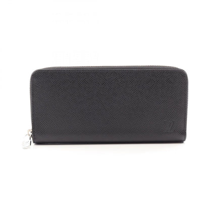 Louis Vuitton Round Wallet Zippy Horizontal Taiga Noir Leather