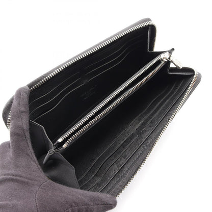 Louis Vuitton Round Wallet Zippy Horizontal Taiga Noir Leather — view 3