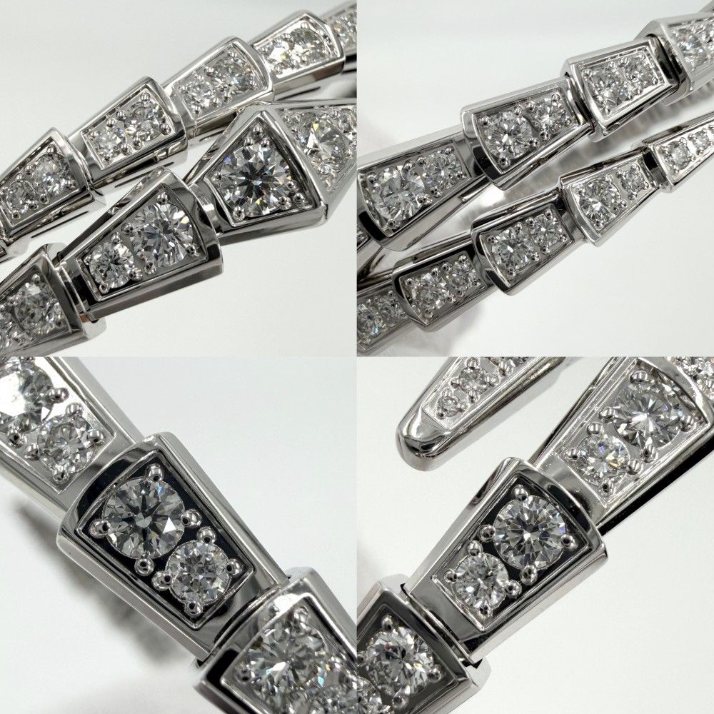 Bvlgari Bangle Serpenti Vipa Bracelet 18k WG 16 White Gold Diamond — view 4