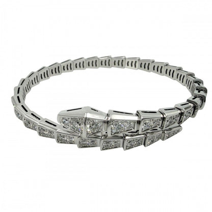 Bvlgari Bangle Serpenti Vipa Bracelet 18k WG 16 White Gold Diamond