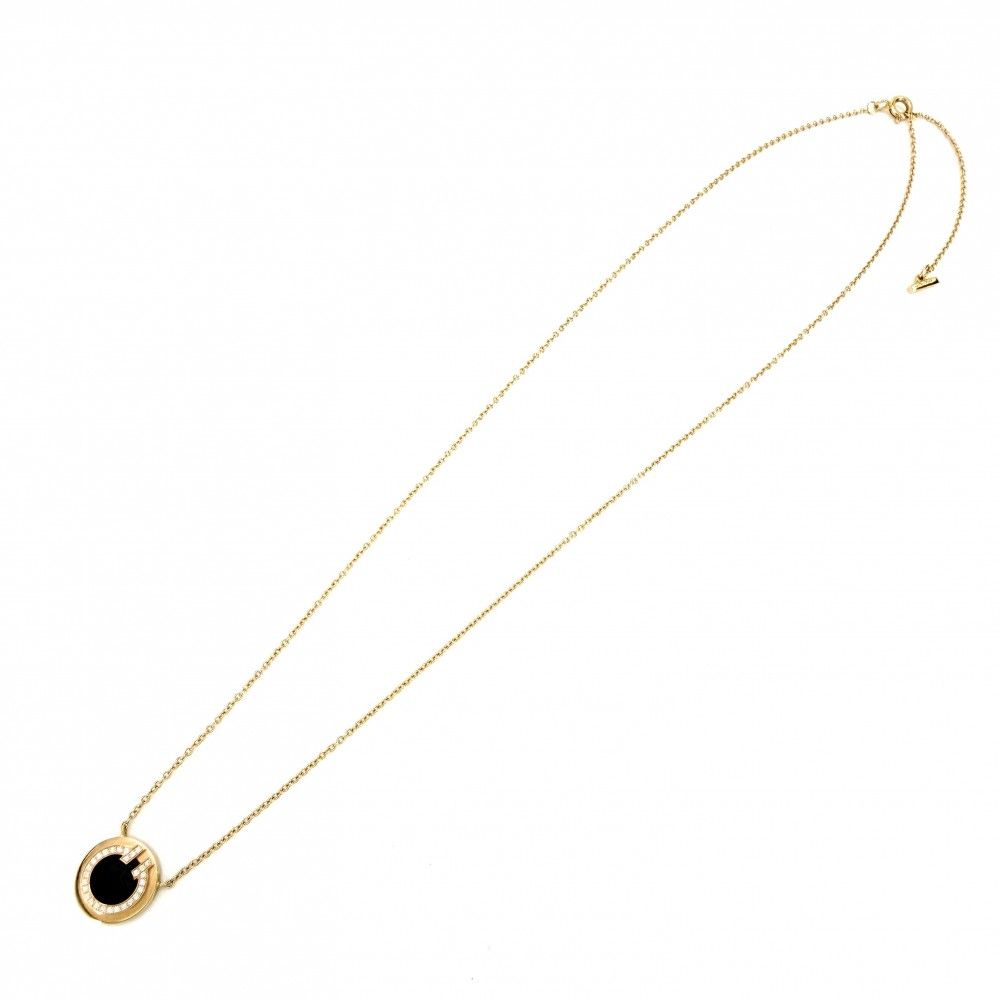 Tiffany & Co Necklace T Two Circle Pendant 18k PG Gold Onyx Black — view 7