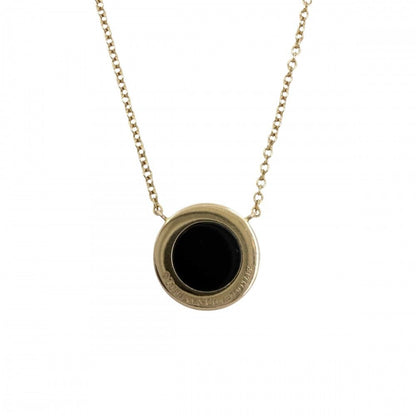 Tiffany & Co Necklace T Two Circle Pendant 18k PG Gold Onyx Black — view 2