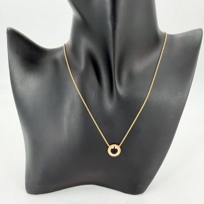 Tiffany & Co Necklace T Two Circle Pendant 18k PG Gold Onyx Black — view 3