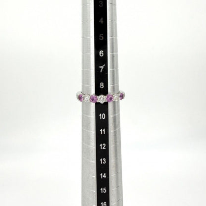 Tiffany & Co Ring Forever Embrace Band Half Eternity Platinum Diamond Pink — view 5