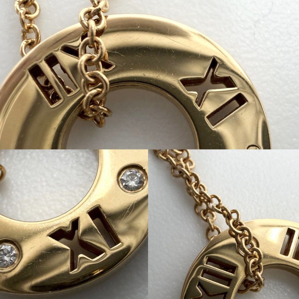 Tiffany & Co Necklace Atlas Small Earrings Pendant 18k PG Gold Diamond — view 8