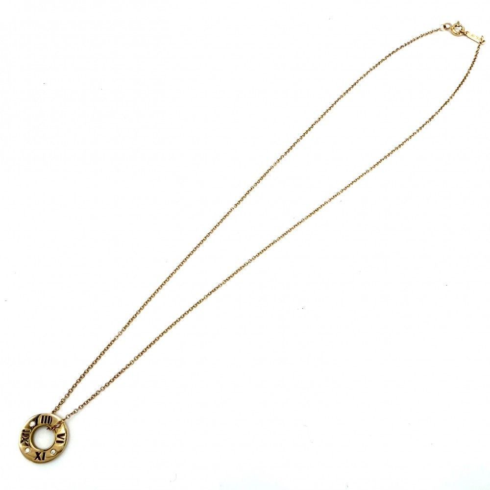 Tiffany & Co Necklace Atlas Small Earrings Pendant 18k PG Gold Diamond — view 7