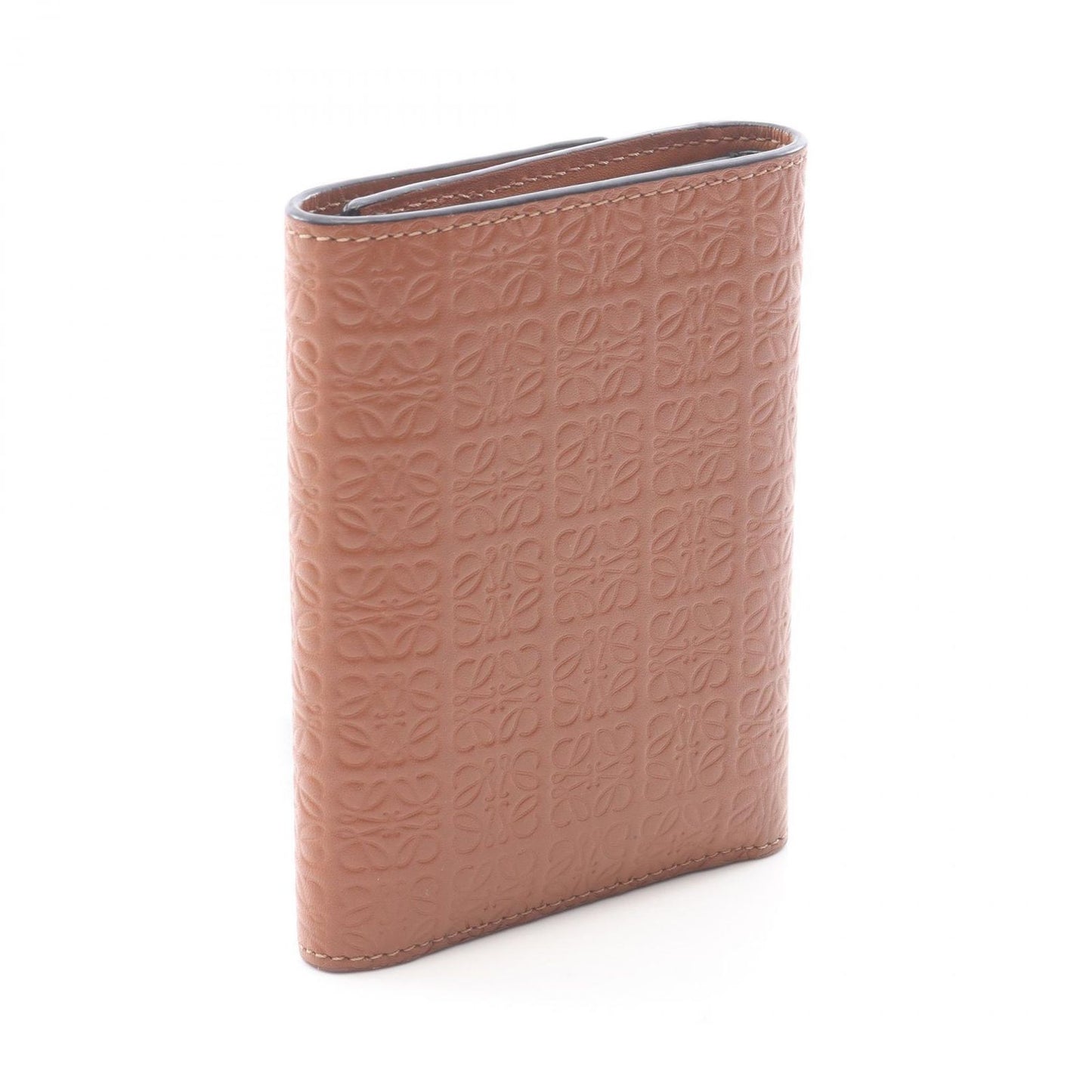 Loewe Trifold Wallet Vertical Small Brown Leather Anagram Repeat — view 2