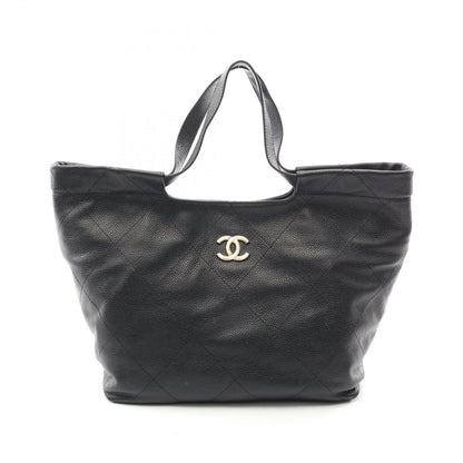 Chanel Tote Quilted Black Caviar Leather