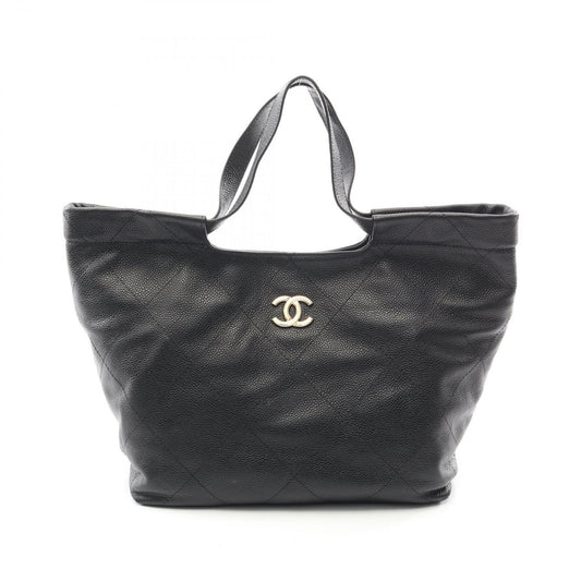 Chanel Tote Quilted Black Caviar Leather