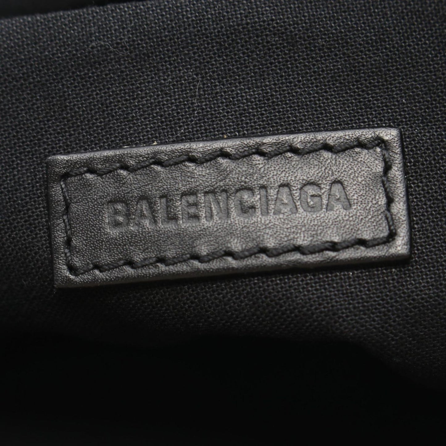 Balenciaga Clutch Navy Clip M Natural Black Canvas Leather — view 4