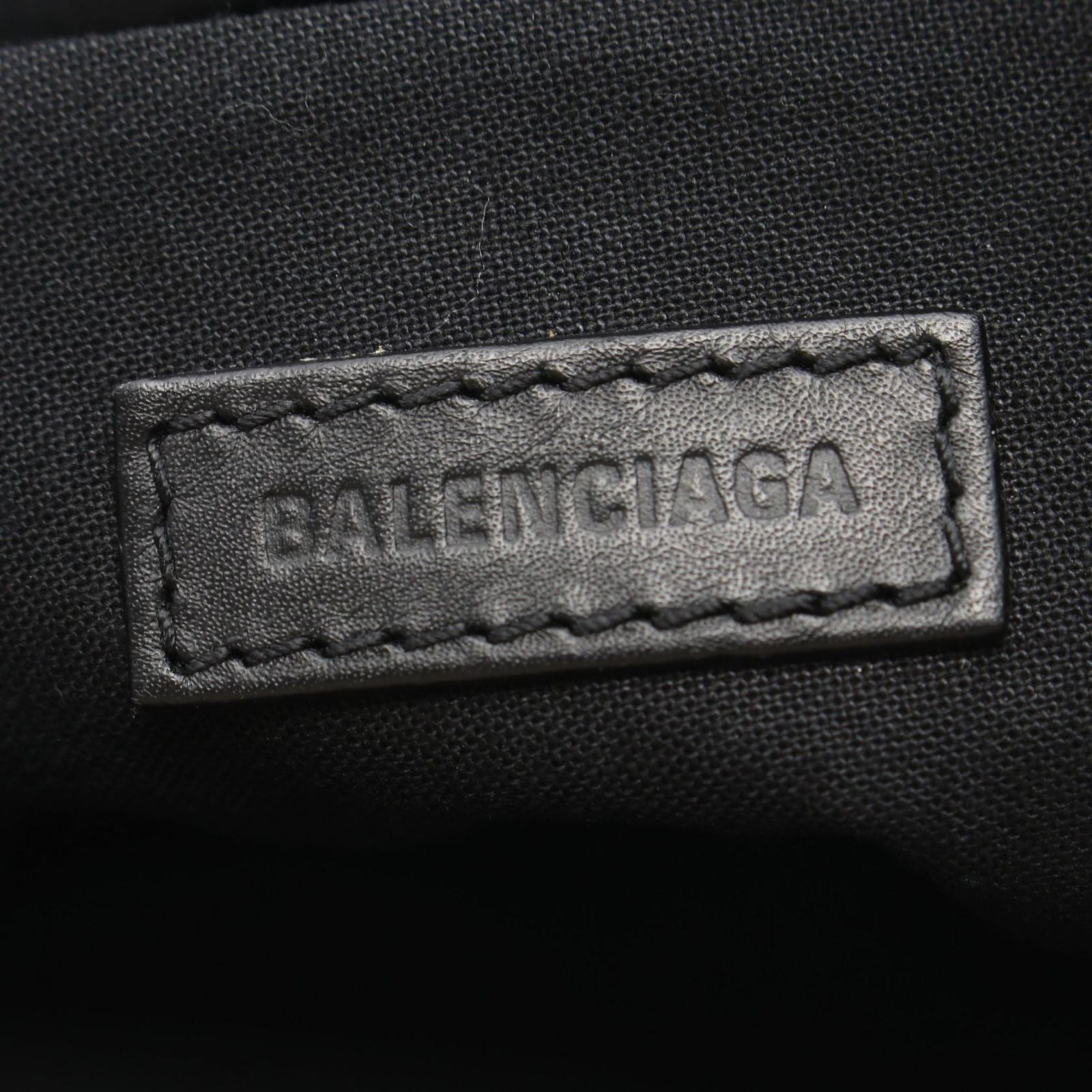 Balenciaga Clutch Navy Clip M Natural Black Canvas Leather — view 4