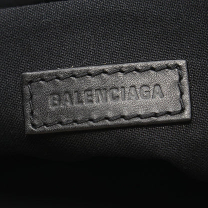 Balenciaga Clutch Navy Clip M Natural Black Canvas Leather — view 4