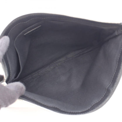 Balenciaga Clutch Navy Clip M Natural Black Canvas Leather — view 3