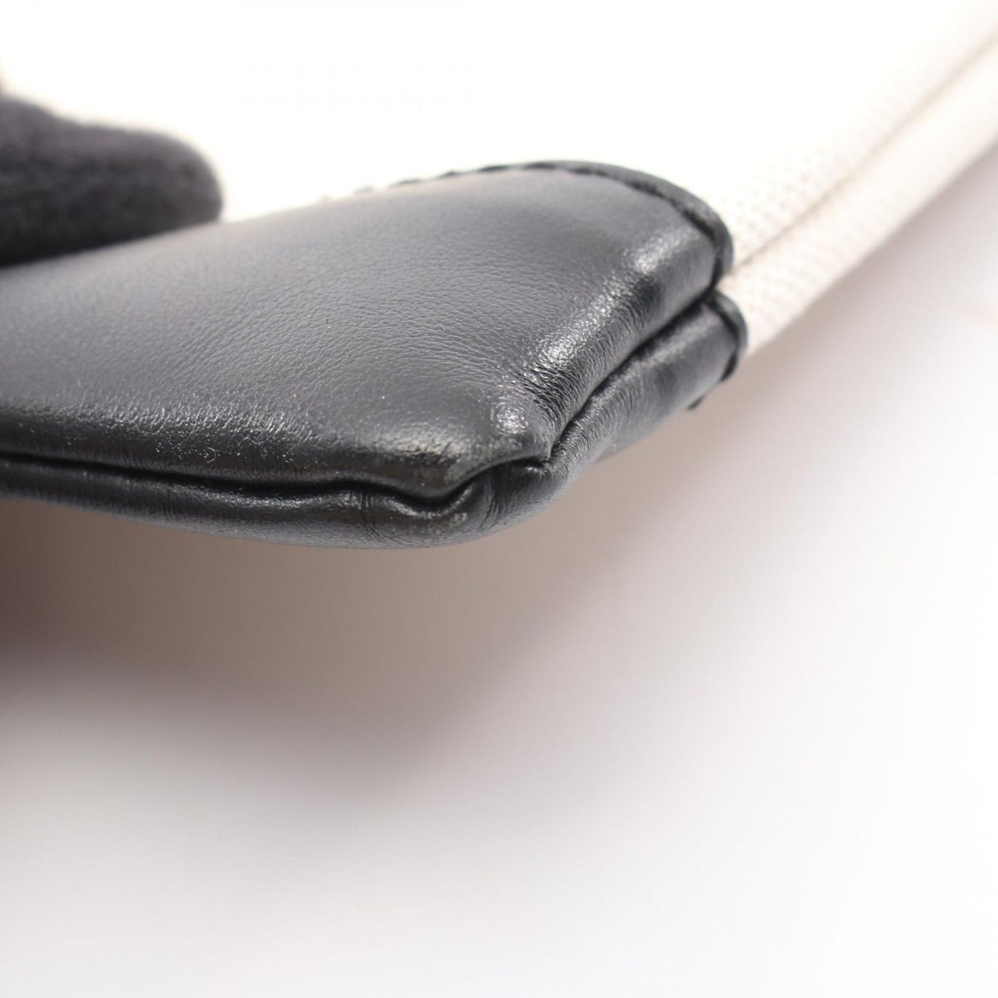 Balenciaga Clutch Navy Clip M Natural Black Canvas Leather — view 7
