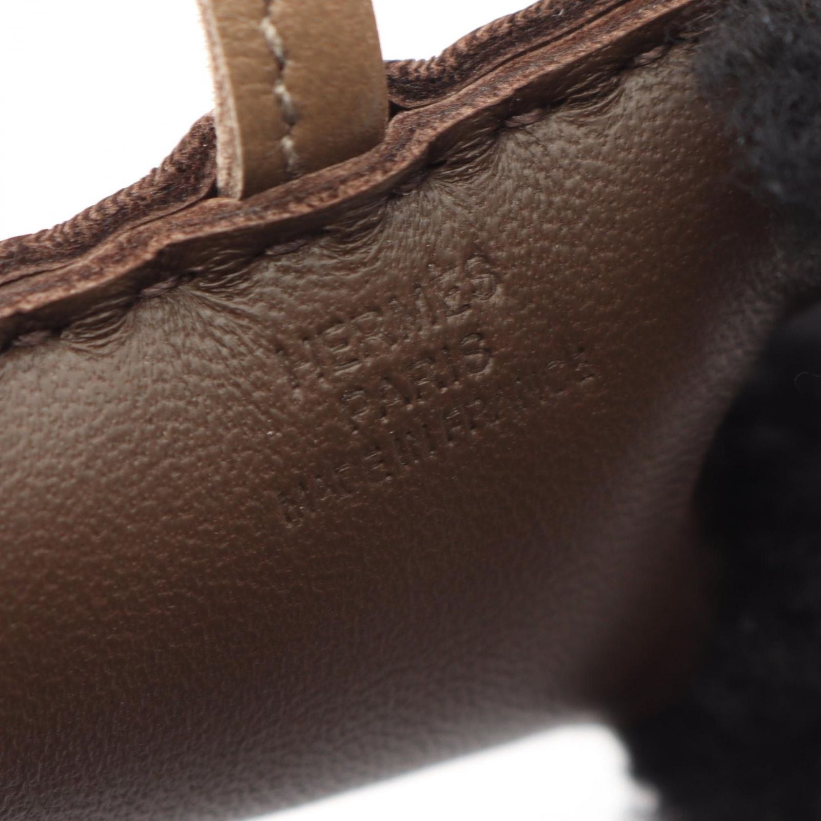 Hermes Charm Buddy Chocolat Etoupe Black Shearling Keychain — view 3