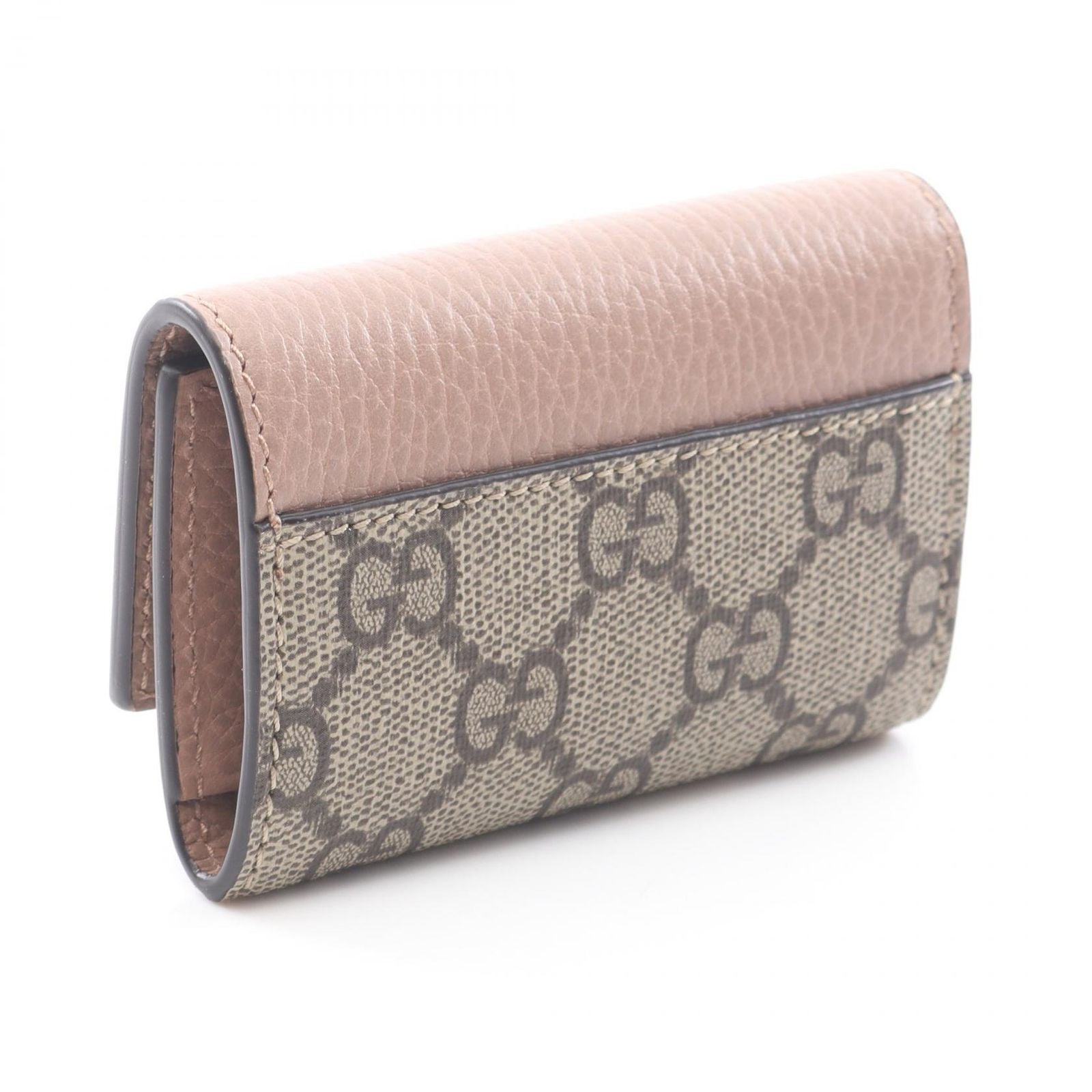 Gucci Key Case GG Marmont Petit 6 Rows Beige Pink Leather Key Holder — view 2
