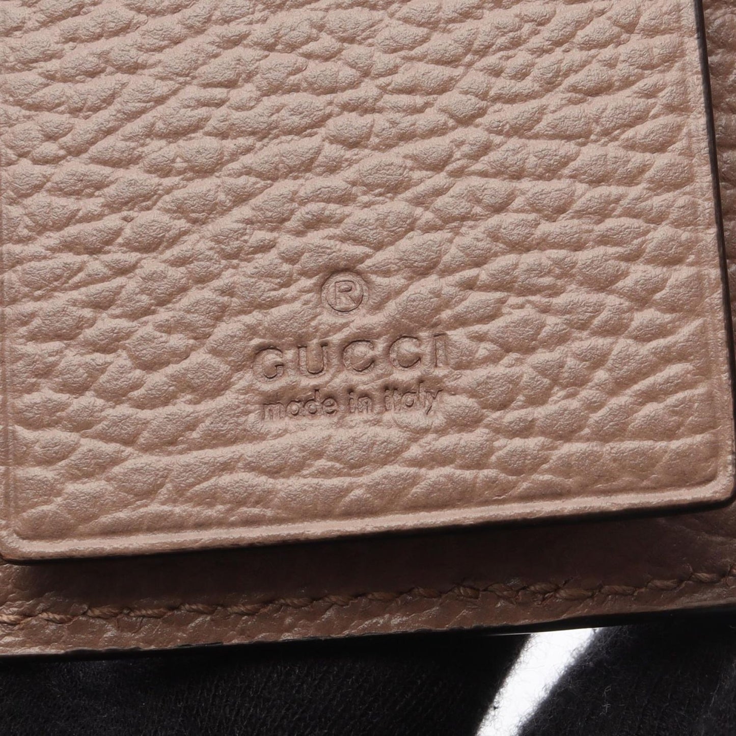 Gucci Key Case GG Marmont Petit 6 Rows Beige Pink Leather Key Holder — view 4