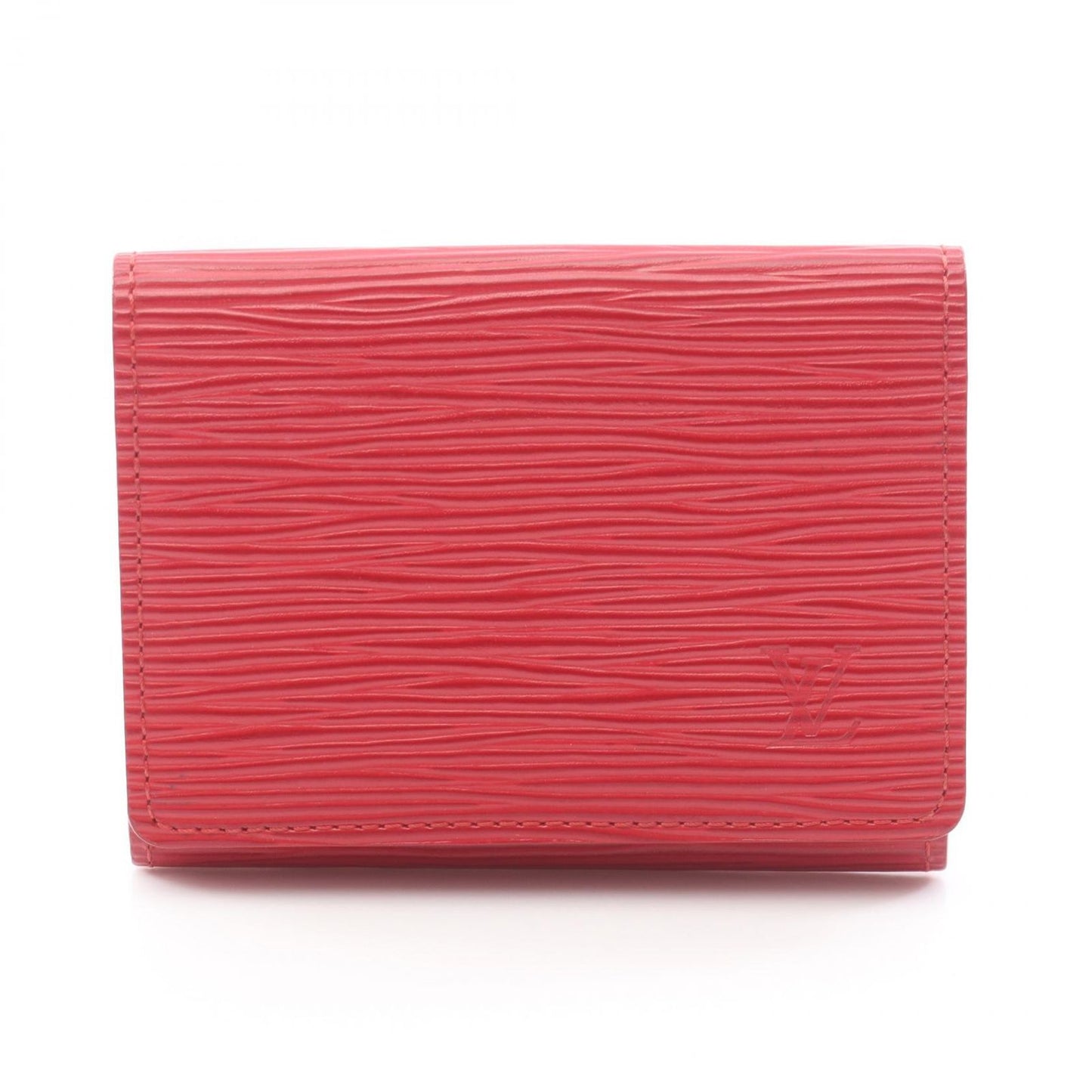 Louis Vuitton Card Case Business Holder Epi Rouge Castien Red Leather