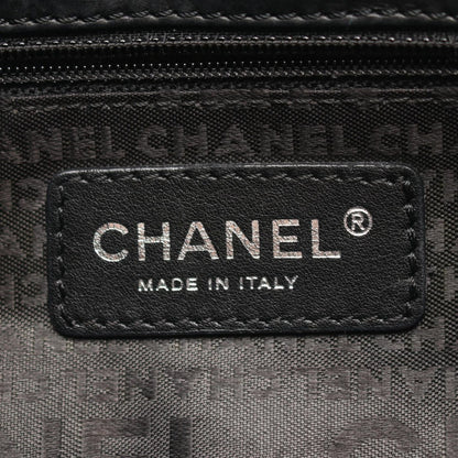 Chanel Shoulder Bag Quilted CC Logo Embossed Black Calf — view 4