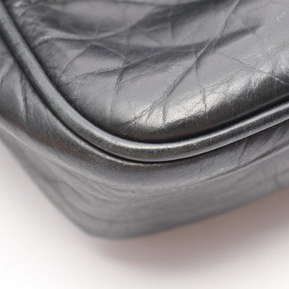 Chanel Shoulder Bag Quilted CC Logo Embossed Black Calf — view 7