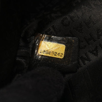 Chanel Shoulder Bag Quilted CC Logo Embossed Black Calf — view 5