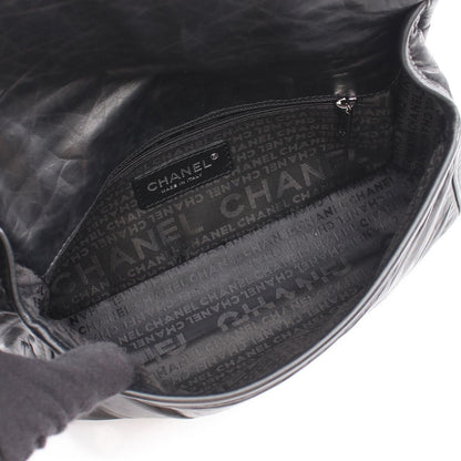 Chanel Shoulder Bag Quilted CC Logo Embossed Black Calf — view 3