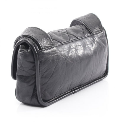 Chanel Shoulder Bag Quilted CC Logo Embossed Black Calf — view 2