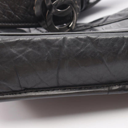 Chanel Shoulder Bag Quilted CC Logo Embossed Black Calf — view 9