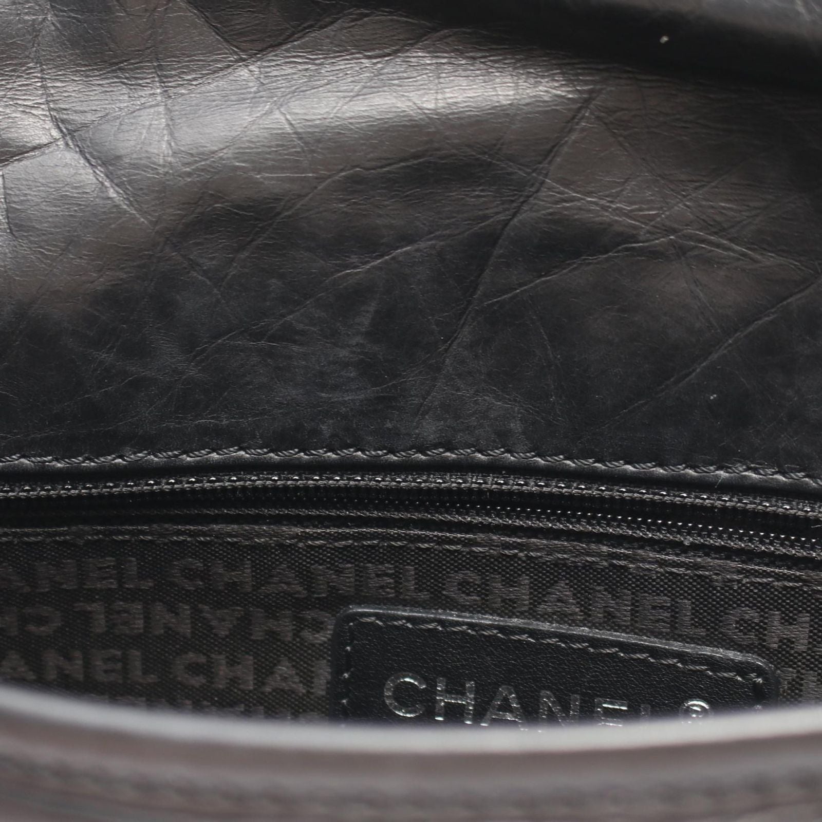 Chanel Shoulder Bag Quilted CC Logo Embossed Black Calf — view 6