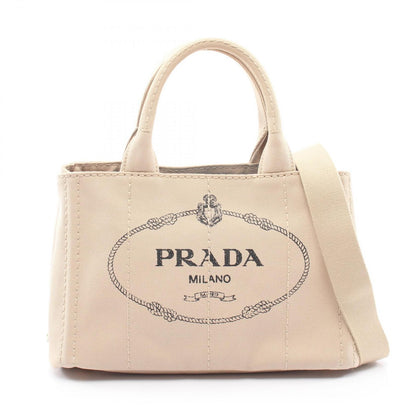 Prada Tote Canapa 2-Way Beige Canvas