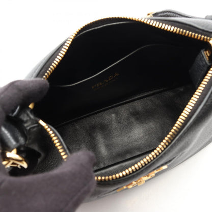 Prada Shoulder Bag Vitello Daino Soft Black Leather — view 3