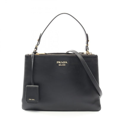 Prada Tote New Cal Black Leather 2-Way Shoulder