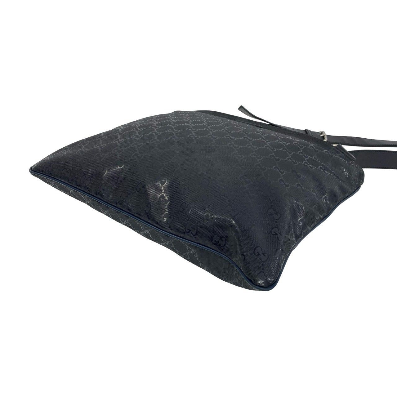 Gucci GG Supreme Logo Pattern Leather Shoulder Bag Cross Navy — view 8
