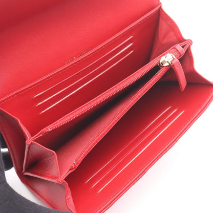 Chanel Bifold Wallet CC Filigree Quilted Red Caviar Leather — view 3