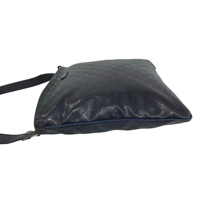Gucci GG Supreme Logo Pattern Leather Shoulder Bag Cross Navy — view 5