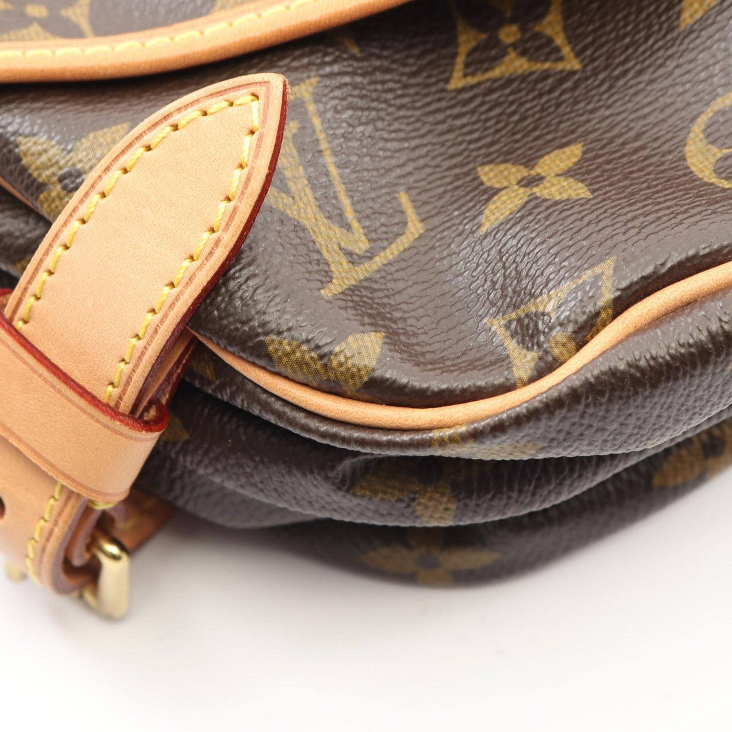 Louis Vuitton Shoulder Bag Saumur Canvas Leather — view 8