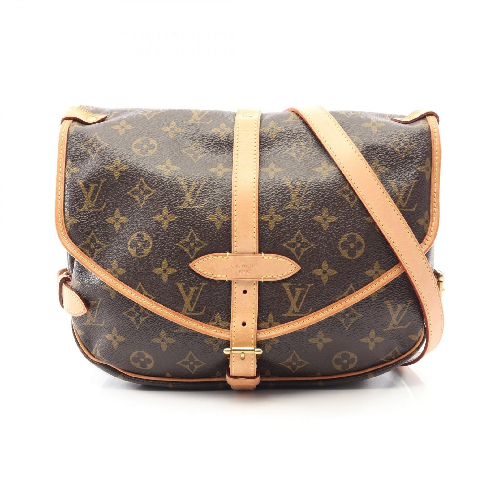 Louis Vuitton Shoulder Bag Saumur Canvas Leather