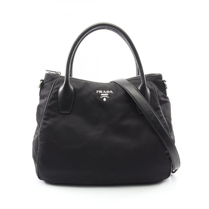 Prada Tote 2-Way Black Nylon Leather