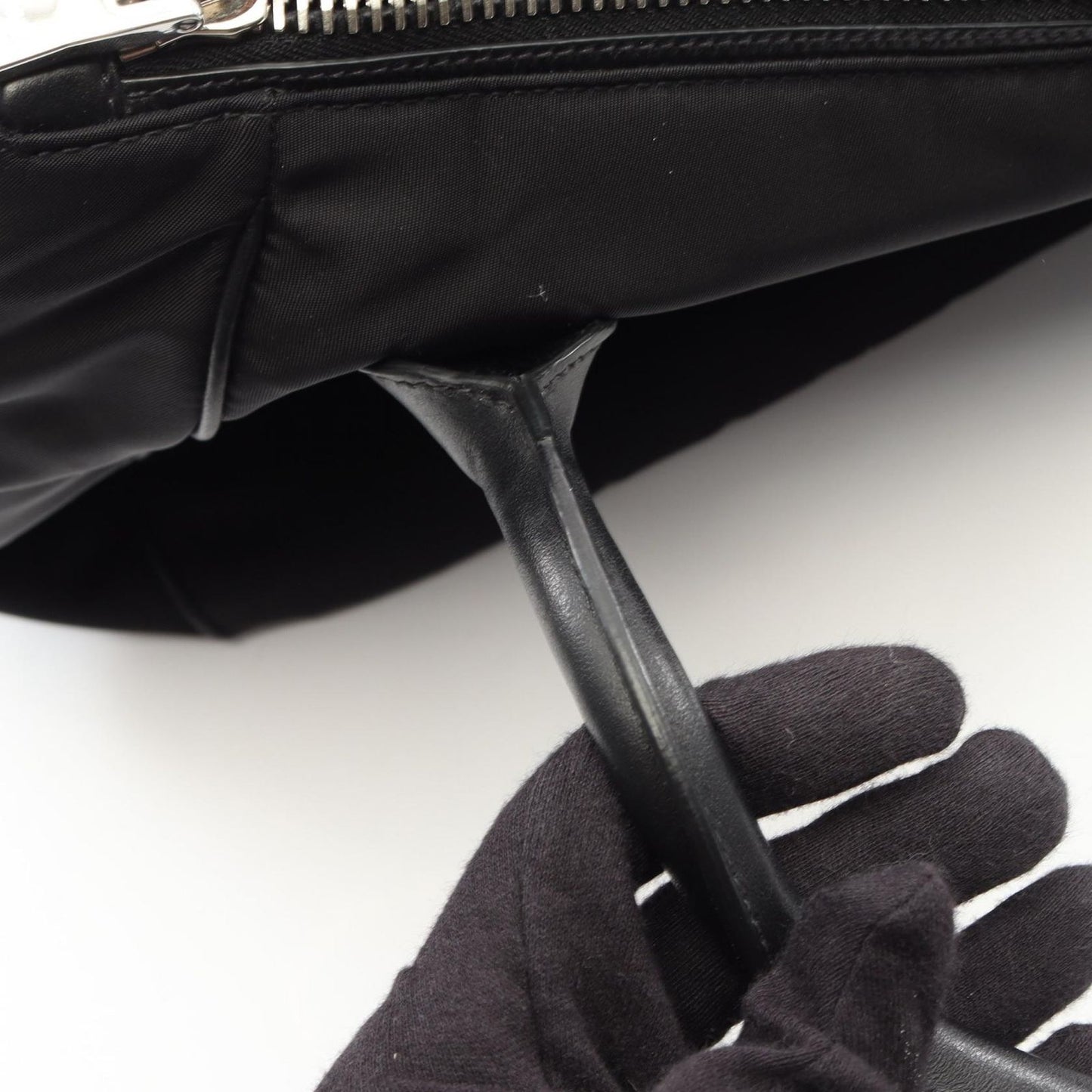 Prada Tote 2-Way Black Nylon Leather — view 8
