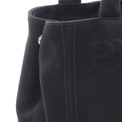 Prada Tote Canapa Embossed Logo 2-Way Black Canvas — view 7