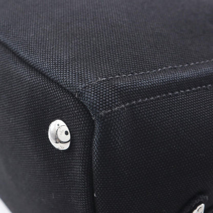 Prada Tote Canapa Embossed Logo 2-Way Black Canvas — view 5