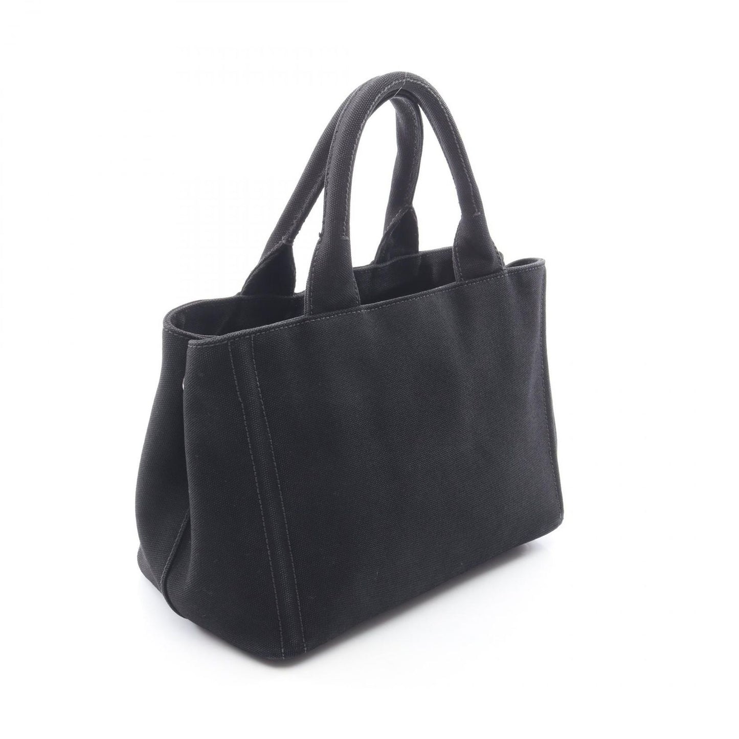 Prada Tote Canapa Embossed Logo 2-Way Black Canvas — view 2