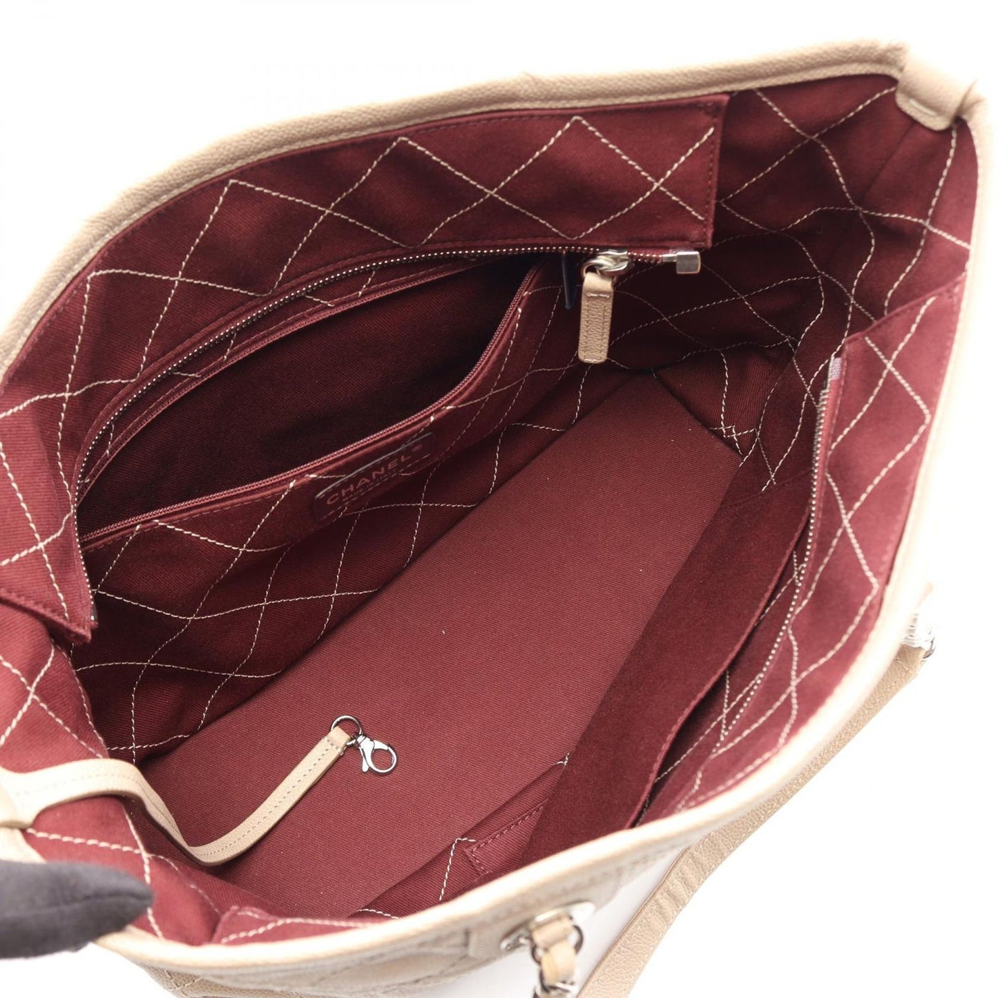 Chanel Tote Wild Stitch Gray Caviar Leather — view 3